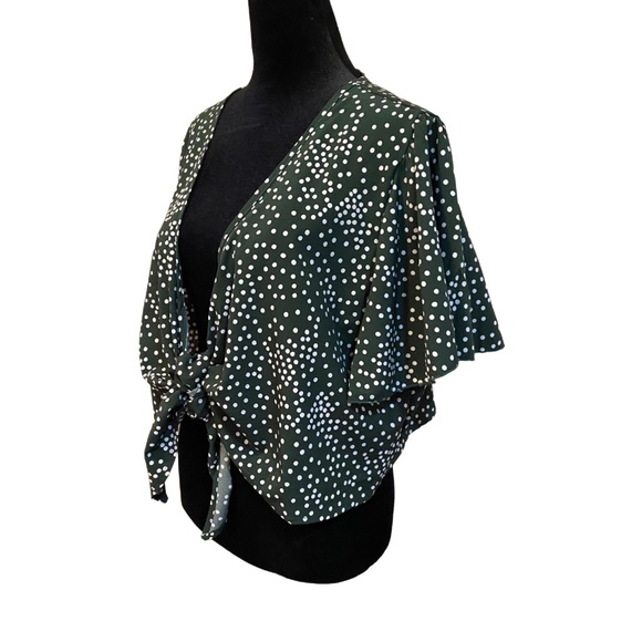 🌟3 FOR $15🌟 SHEIN Green Polka Dot Crop Top Women’s Size X - Large (12) - Picture 6 of 11